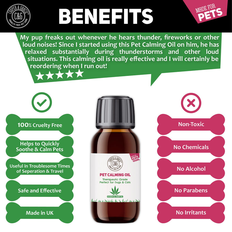 Pet Hemp Calming Oil De-stress body and environment quickly 100ml