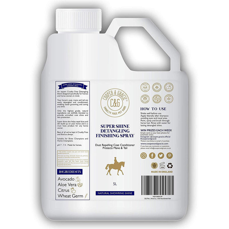 Horse Super Shine Detangling Finish Spray Natural Shine Quick Grooming Hair Skin Nourishment 500ml