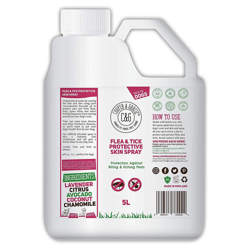 Flea & Tick Spray For Dogs Best Organic Natural Pest Protection Added Professional Conditioner 500ml