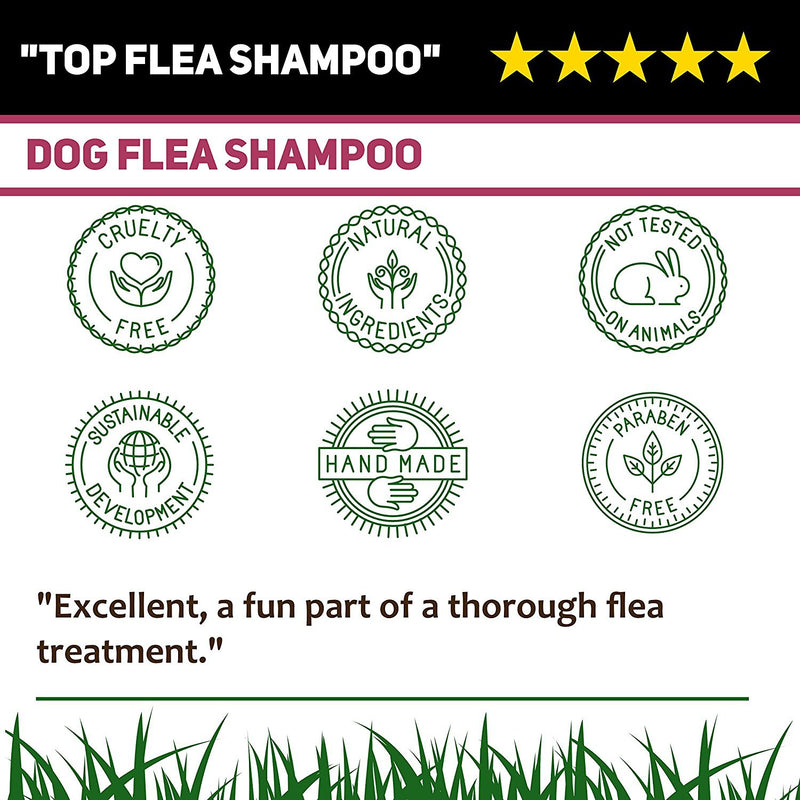 Flea & Tick Shampoo For Dogs Organic Sensitive Itchy Skin Relief Biting & Blood Sucking Pests 500ml