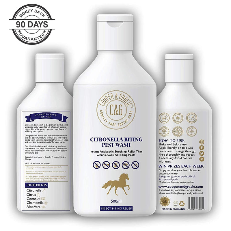 Horse Citronella Biting Pest Wash Powerful Organic Horse Shampoo Instant Antiseptic Soothing Relief