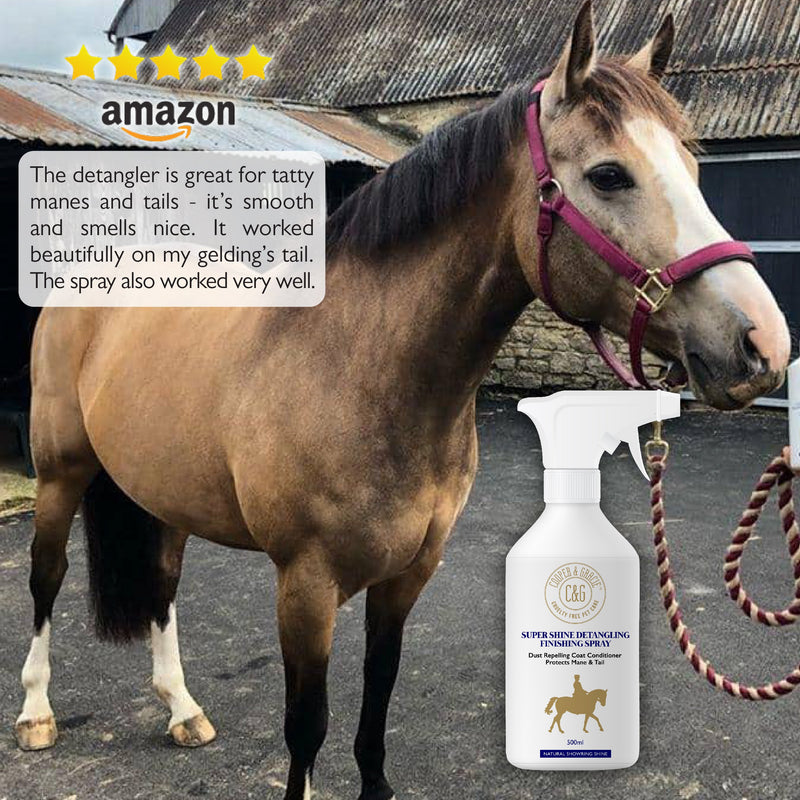 Horse Super Shine Detangling Finish Spray Natural Shine Quick Grooming Hair Skin Nourishment 500ml