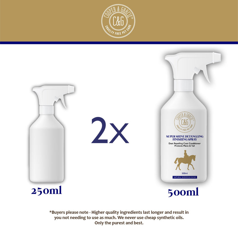 Horse Super Shine Detangling Finish Spray Natural Shine Quick Grooming Hair Skin Nourishment 500ml